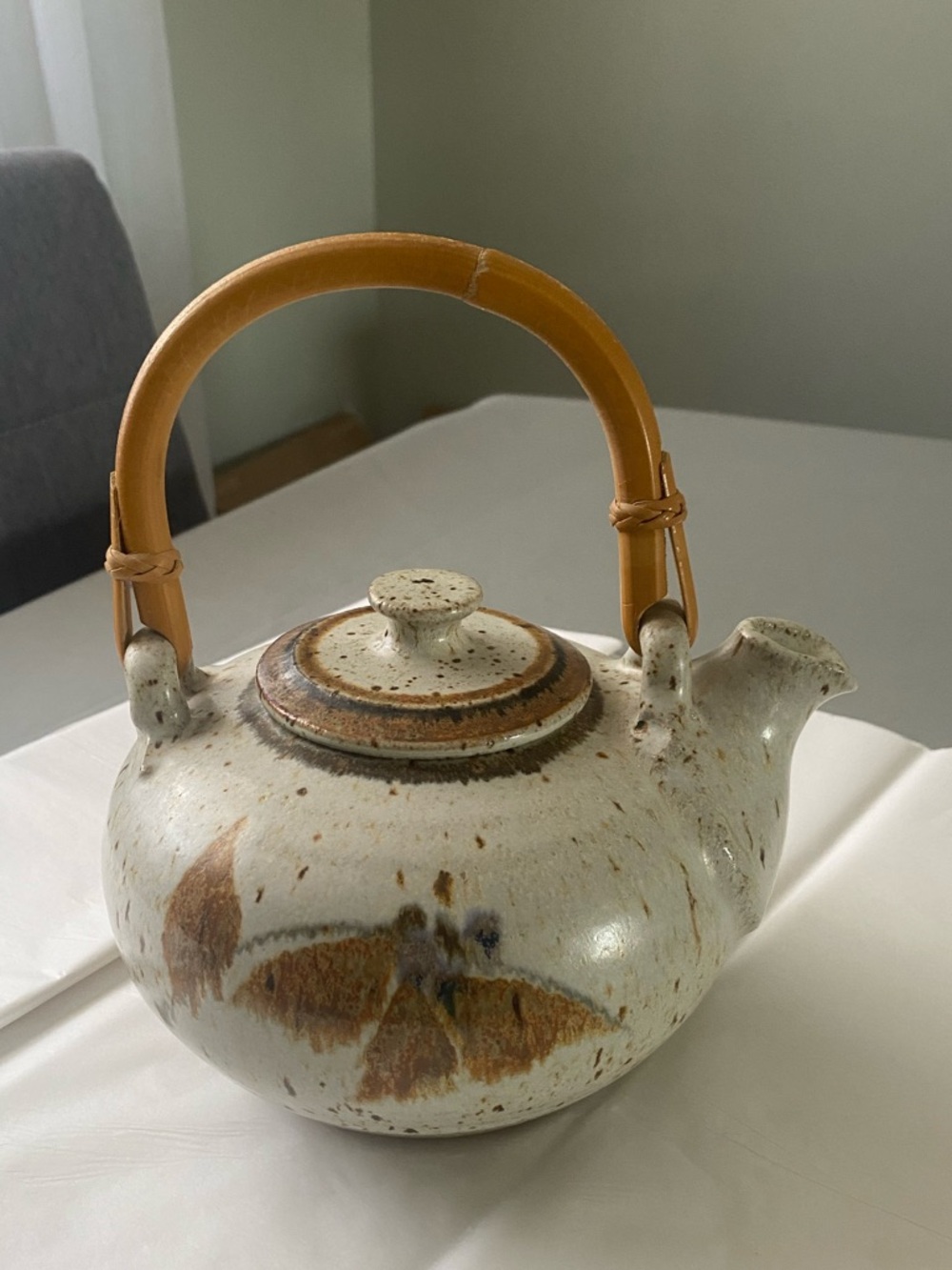 Queenston Pottery Vintage tea pot by Eva Mlack Stoneware Hand Thrown Studio Piec